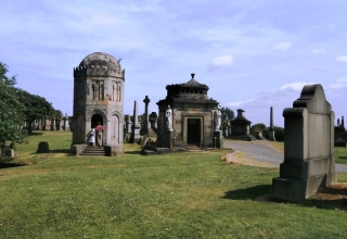 The Necropolis, City of the Dead, sits on a hill overlooking the Cathedral and the city.