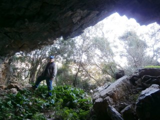 Standing at the mouth of the bat cave
