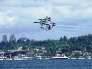 The U.S. Navy is popular in the Puget Sound region, and their Blue Angels are a Seafair fixture on race day.