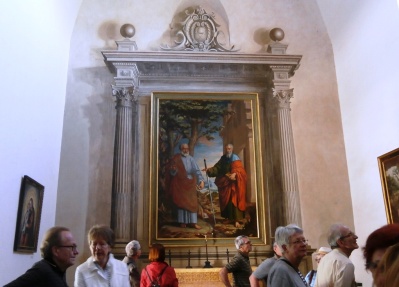 The altarpiece in the Monastery of Cartuja by master, Sanchez Cotán, is painted to give the illusion it is made of grey marble.